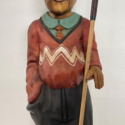 -284- COLLECTIBLE | Wooden Golfer & Gold Club