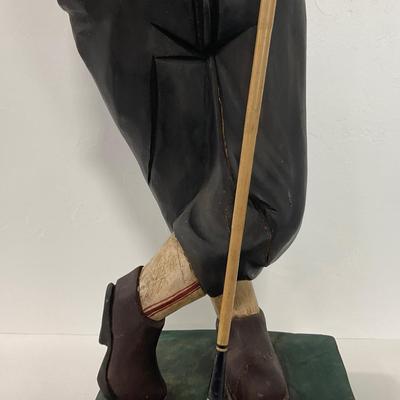 -284- COLLECTIBLE | Wooden Golfer & Gold Club