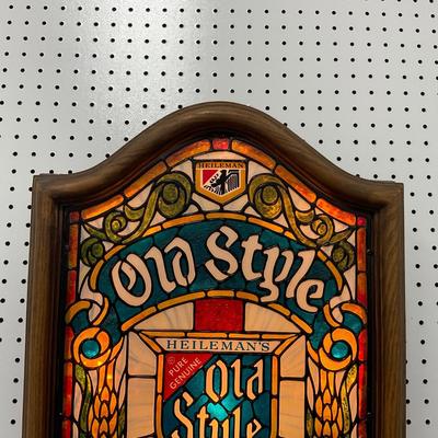 -286- BEER | Vintage Stained Glass Style Old Style Lighted Beer Sign