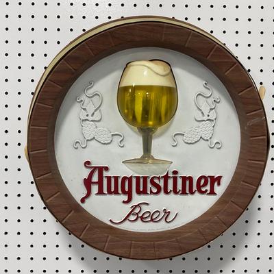 -288- BEER | Vintage 1950â€™s Augustiner Beer Sign Wagner Brewery Ohio