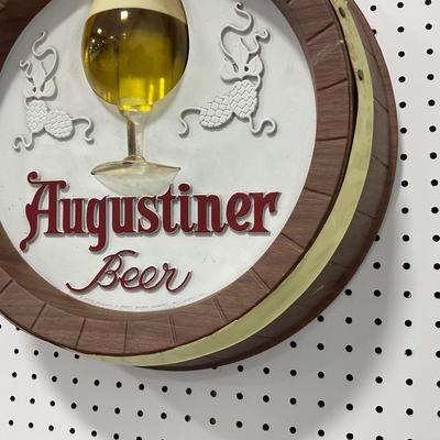 -288- BEER | Vintage 1950â€™s Augustiner Beer Sign Wagner Brewery Ohio