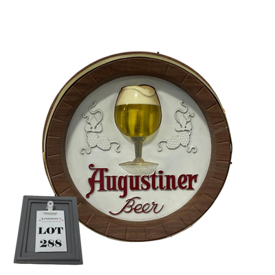 -288- BEER | Vintage 1950â€™s Augustiner Beer Sign Wagner Brewery Ohio