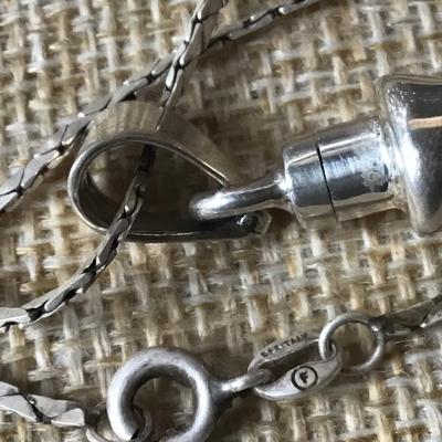 Vintage Sterling Silver Perfume Pendant With Italy 925 Chain. 22.00 Gram
