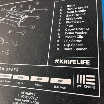 LARGE FOLDING KNIFE TECH DIAGRAM MOUSE PAD