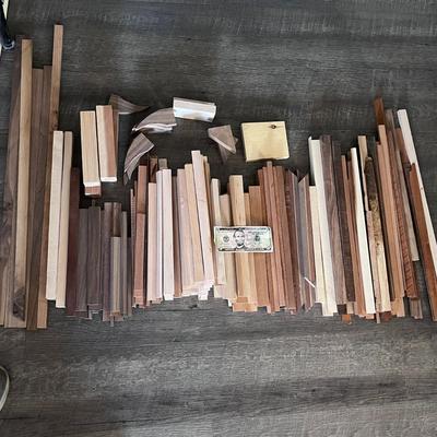 ASSORTED WOOD PIECES MOSTLY HARDWOODS GREAT FOR CRAFT PROJECTS