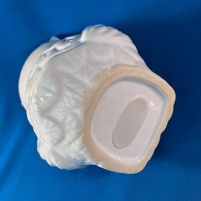 WHITE CERAMIC OWL COIN BANK