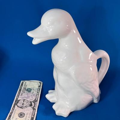 WHITE CERAMIC DUCK PITCHER