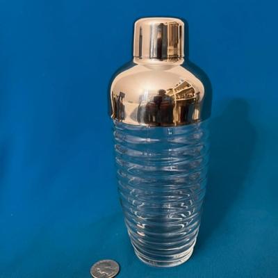 ANCHOR HOCKING RIBBED GLASS COCKTAIL SHAKER
