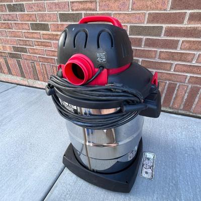 ALMOST NEW STAINLESS STEEL SHOP VAC 12 GAL., 6HP