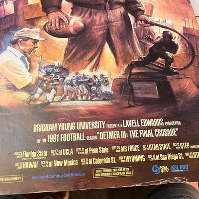 AUTOGRAPHED TY DETMER â€œTHE FINAL CRUSADEâ€ BYU FOOTBALL POSTER