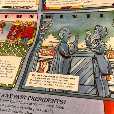 1984 SCHOLASTIC POSTER â€œSTEPS TO THE PRESIDENCYâ€ AND â€œSTORY OF COMPUTERSâ€