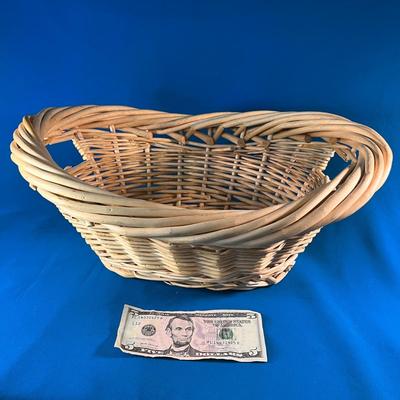 OVAL WICKER BASKET TWO HANDLED