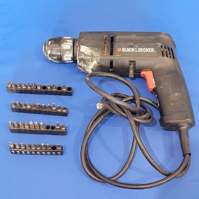 Electric Black & Decker Drill with Bits