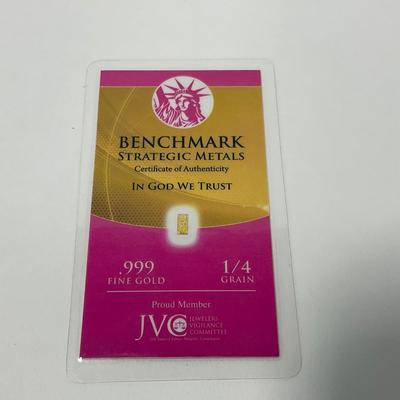 -289- CURRENCY | Benchmark Strategic Metal .999 Fine Gold Piece