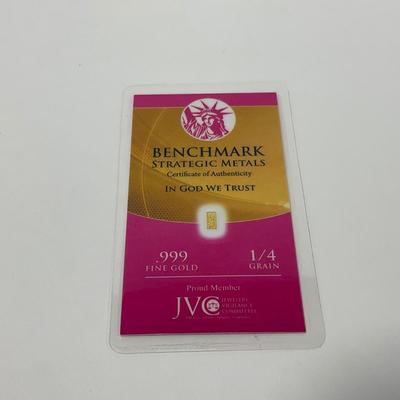 -291- CURRENCY | Benchmark Strategic Metal .999 Fine Gold Piece