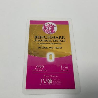 -292- CURRENCY | Benchmark Strategic Metal .999 Fine Gold Piece