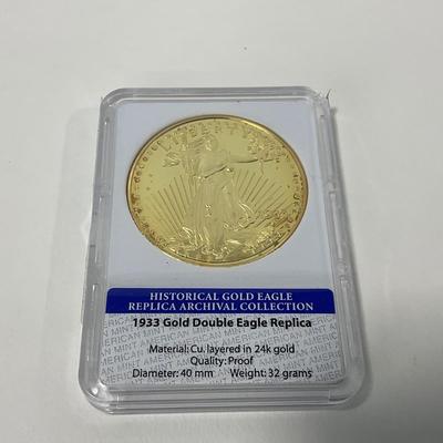 -293- CURRENCY | 1933 Gold Double Eagle Replica 24kt Gold Coin