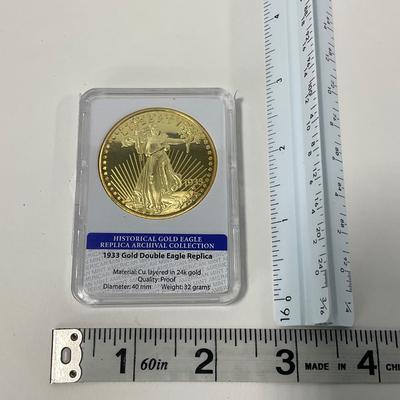 -293- CURRENCY | 1933 Gold Double Eagle Replica 24kt Gold Coin