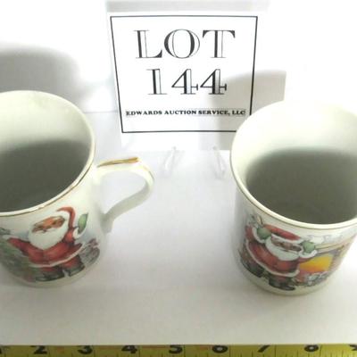 Two Older Santa Christmas Mugs, Made in Japan