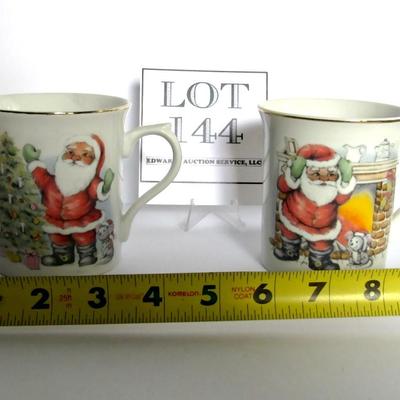 Two Older Santa Christmas Mugs, Made in Japan