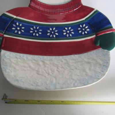 Christmas Snowman Large Serving Platter, St Nicholas Square