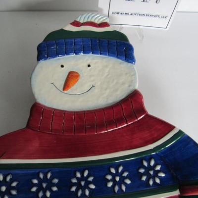Christmas Snowman Large Serving Platter, St Nicholas Square