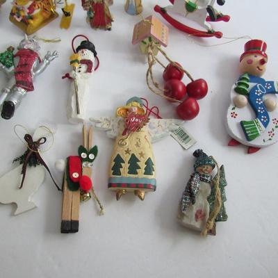 Lot of Misc Wood Christmas Ornaments