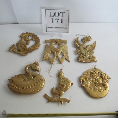 Lot of Hard Plastic Glittered Christmas Ornaments