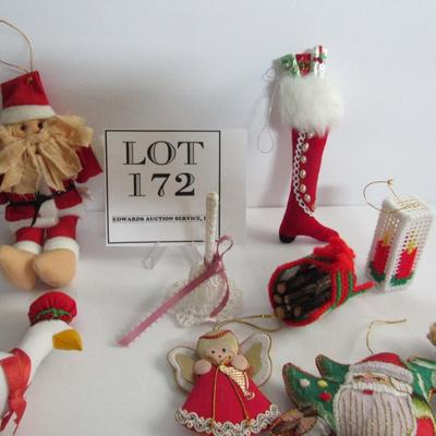 Lot of Older Fabric Christmas Ornaments