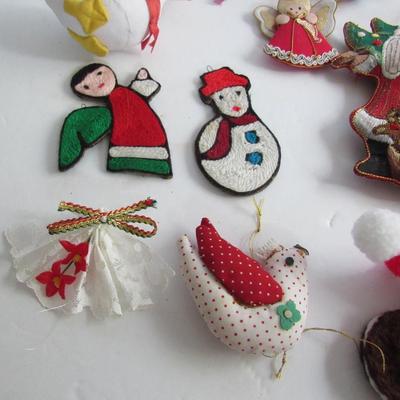 Lot of Older Fabric Christmas Ornaments