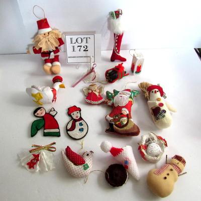 Lot of Older Fabric Christmas Ornaments