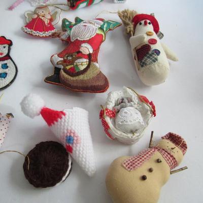 Lot of Older Fabric Christmas Ornaments