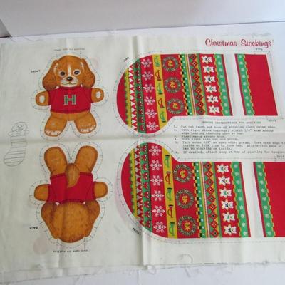 Older Printed Pattern For Christmas Stocking and Stuffed Dog