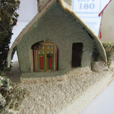 2 Vintage Christmas Village Putz Houses