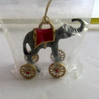 3 Older Metal Pull Toy Christmas Ornaments