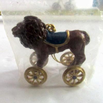 3 Older Metal Pull Toy Christmas Ornaments