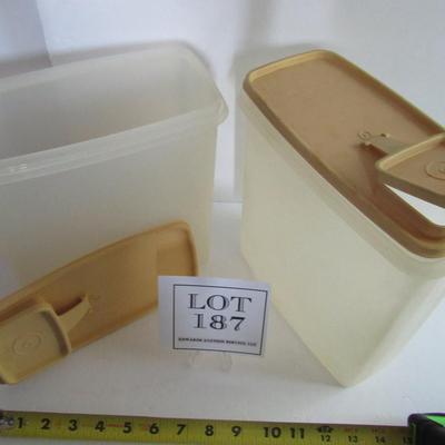 2 Vintage Tupperware Cereal Containers