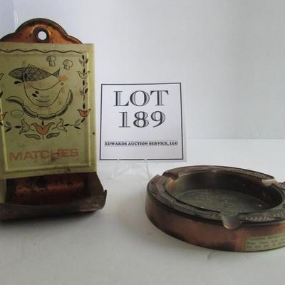 Old Match Holder and Ashtray