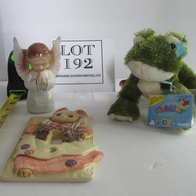 Kid's Sturdy Light Switch Cover, Angel and Stuffed Animal