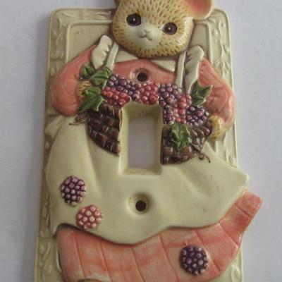 Kid's Sturdy Light Switch Cover, Angel and Stuffed Animal