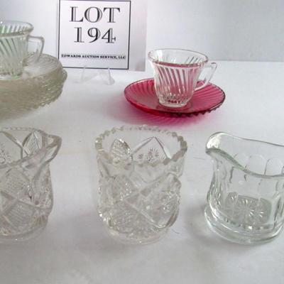 Child's Vintage Pressed Glass Dishes, Depression Glass Diana and Others