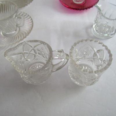 Child's Vintage Pressed Glass Dishes, Depression Glass Diana and Others
