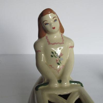Vintage Pottery Planter, Girl