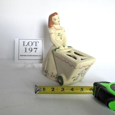 Vintage Pottery Planter, Girl