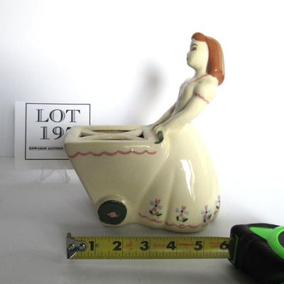 Vintage Pottery Planter, Girl