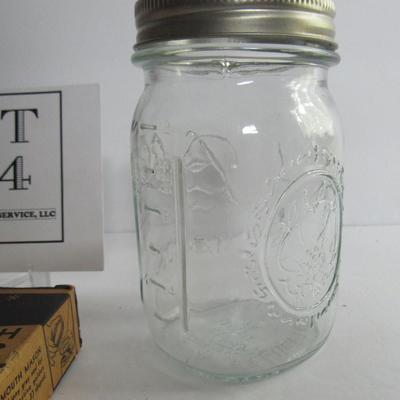 Embossed Ball Mason Jar, Lids and Funnel