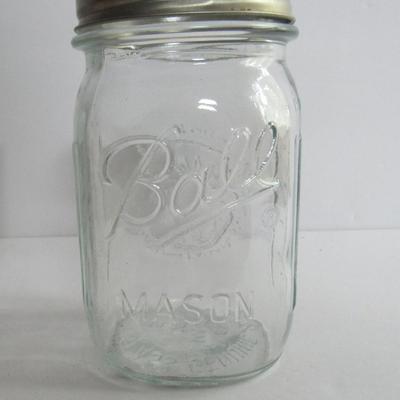 Embossed Ball Mason Jar, Lids and Funnel