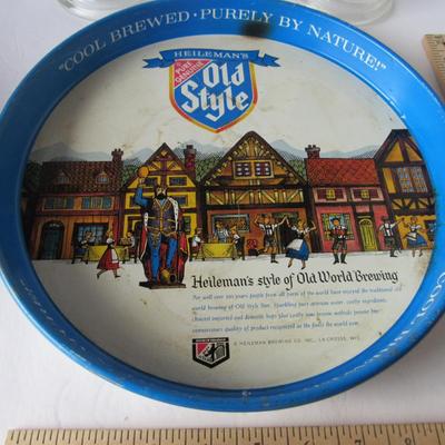 Lot 218:  Vintage Old Style Beer Tray and 2 Lowenbrau Glasses