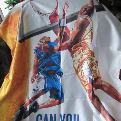 Lot 221:  Huge 36" x 68" Basketball/Miller Lite Beer Tent Flag, See All Photos