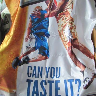 Lot 221:  Huge 36" x 68" Basketball/Miller Lite Beer Tent Flag, See All Photos
